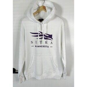 Sitka Minnesota Hoodie Size Large White Purple Logo Hunting Outdoors